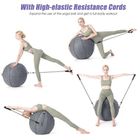 Yoga Sitting Ball with Felt Cover and Air Pump