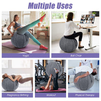 Yoga Sitting Ball with Felt Cover and Air Pump
