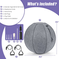 Yoga Sitting Ball with Felt Cover and Air Pump