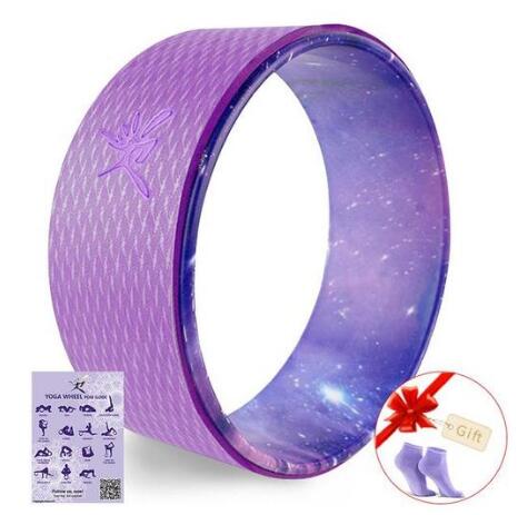 purple PU yoga wheel for yoga stretching and mobility