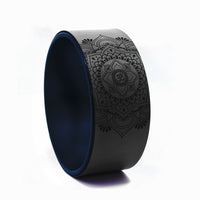 black PU yoga wheel for Pilates and fitness exercises
