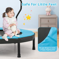 40 inch kids trampoline with no-gap safety design in blue