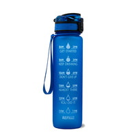 1L Tritan water bottle with time marker Blue