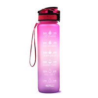 Colorful 1L water bottle for gym and fitness