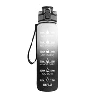 1L Tritan water bottle with time marker White&Black