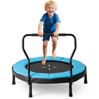 child using 40 inch trampoline for active play