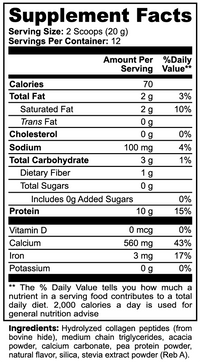 Elastiva V Grass-Fed Collagen Creamer, Vanilla Flavor |Dietary Supplement Powder
