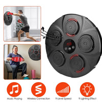 Music Boxing Machine Electronic Wall Target Punching Pad LED Lighted Sandbag Boxing Training Machine Exercise Equipment with Half Finger Adult Boxing
