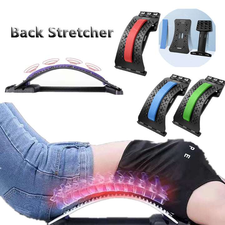 Adjustable back stretcher for lumbar and neck support