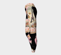 French Model Eiffel Tower Printed Long Yoga Leggings