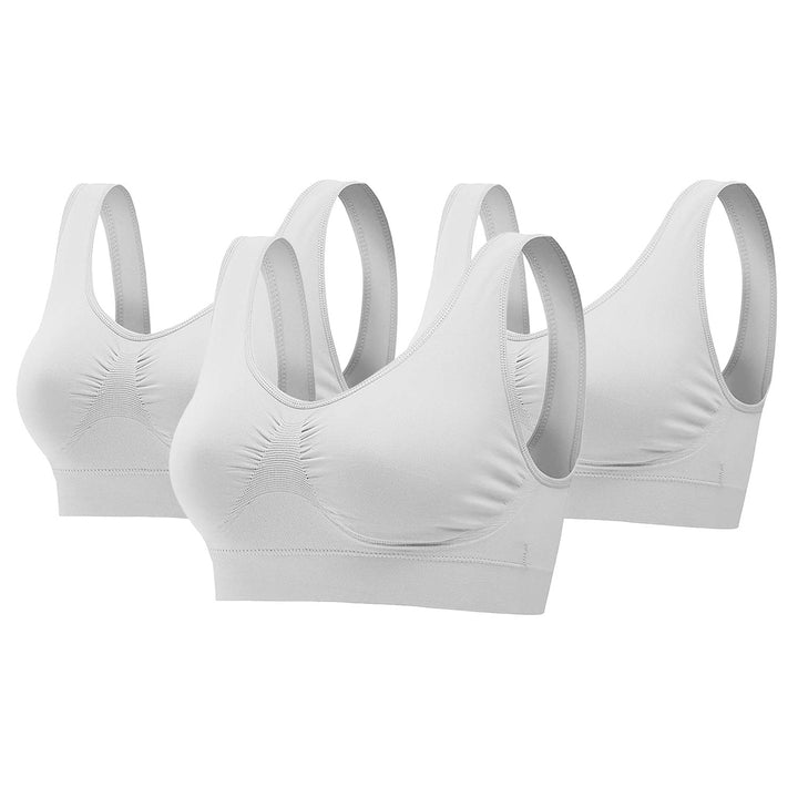 3 Pack Sport Bras For Women Seamless Wire-free Bra Light Support Tank Tops For Fitness Workout Sports Yoga Sleep Wearing - Level Up Fitness Shop