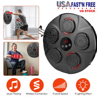 Music Boxing Machine Electronic Wall Target Punching Pad LED Lighted Sandbag Boxing Training Machine Exercise Equipment with Half Finger Adult Boxing