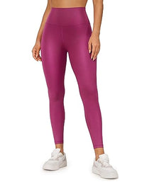 Leather Leggings - CRZ YOGA Butterluxe Matte Faux Leather Leggings for Women 25" - High Waisted Stretch Ankle Leather Pants Pleather Tights
