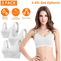3 Pack Sport Bras For Women Seamless Wire-free Bra Light Support Tank Tops For Fitness Workout Sports Yoga Sleep Wearing