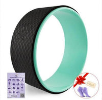 green PU yoga wheel for Pilates and balance exercises