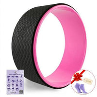 pink PU yoga wheel for stretching and flexibility