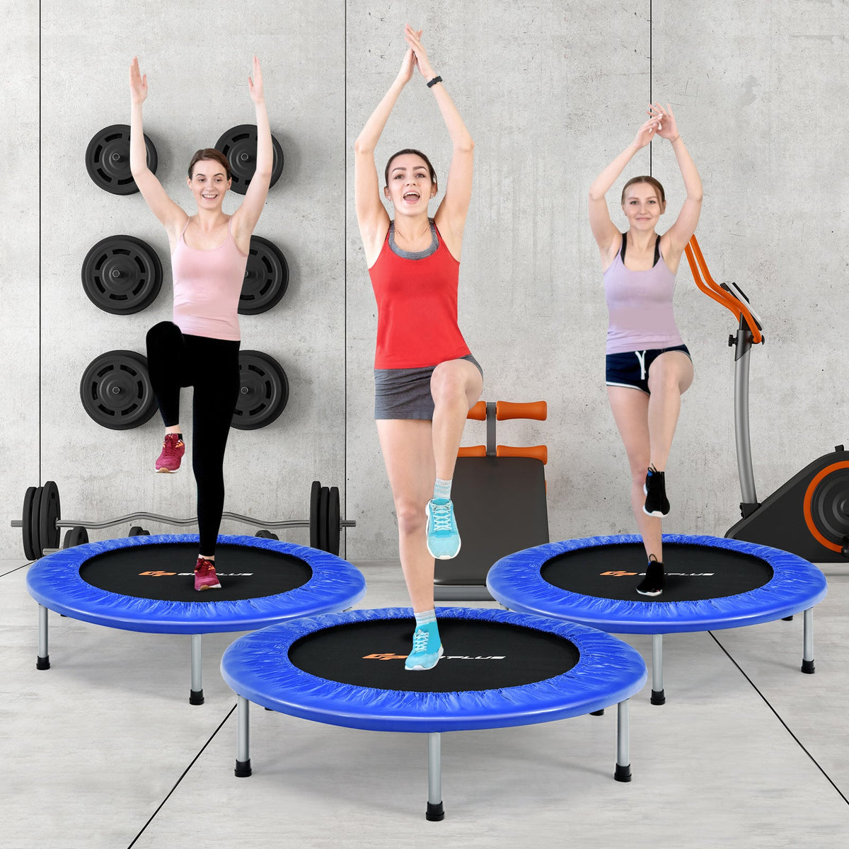 36 inch mini folding trampoline in blue