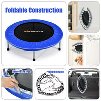 36 inch mini folding trampoline folded for storage