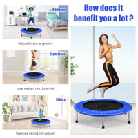Portable 36 inch mini folding trampoline in blue