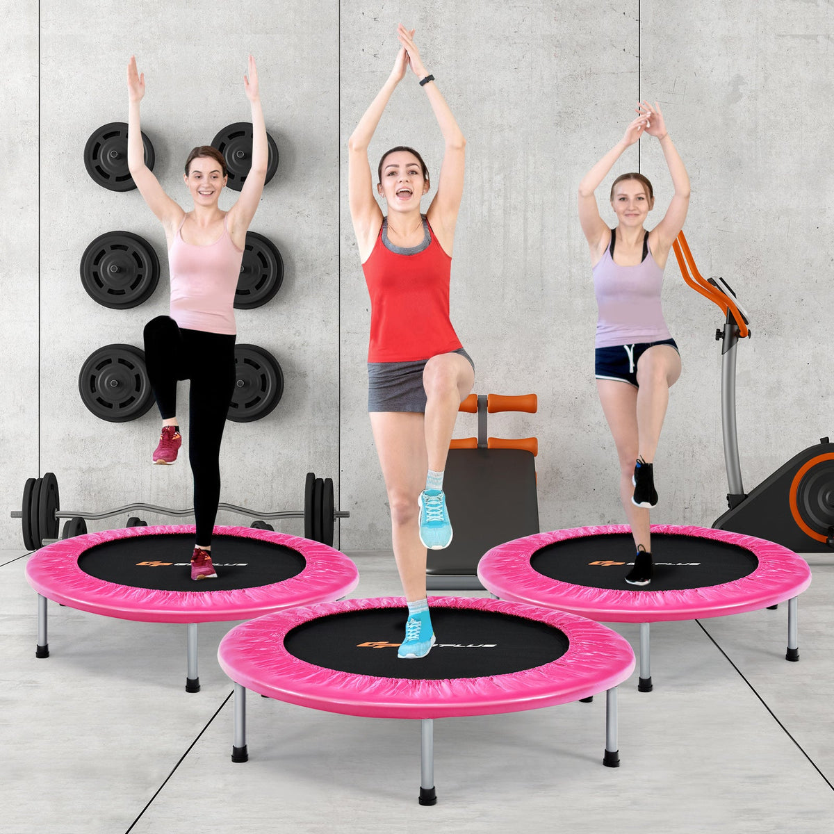 36 inch mini folding trampoline in pink