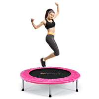 36-inch mini trampoline folded for easy storage