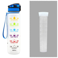 1L motivational water bottle for fitness White