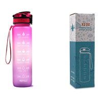 1L motivational water bottle for fitness pink