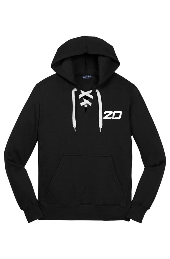 Lace Up Pullover Hooded Sweatshirt