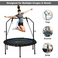 Foldable rebounder with sturdy support legs