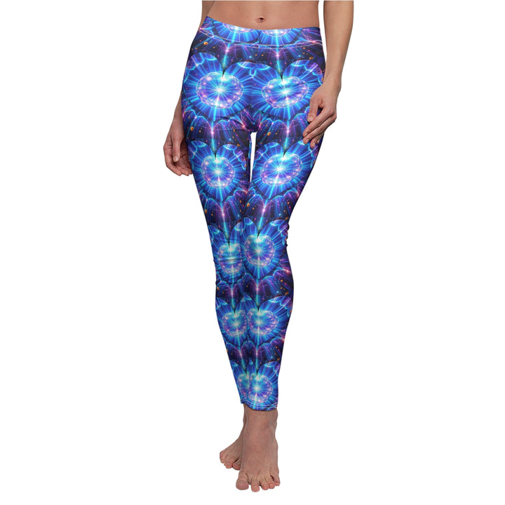 Vibrant Electric Blue Design Activewear Yoga Pants