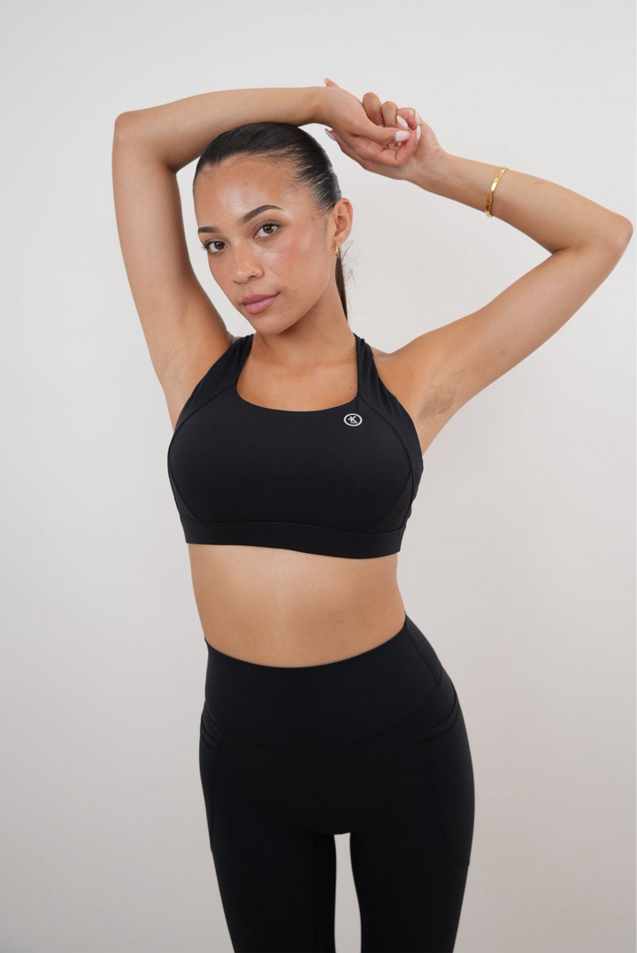 I Am Glowing Black Quick Dry Butter Bra