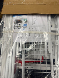 Packaged home gym equipment storage rack