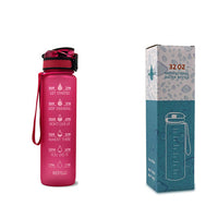 1L motivational water bottle for fitness Red