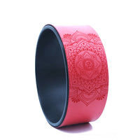 pink PU yoga wheel for stretching and flexibility