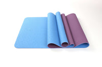 2-tone blue and purple TPE yoga mat