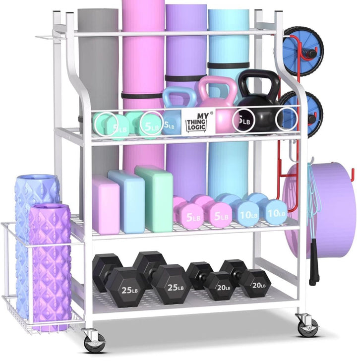 Yoga mat storage rack for home gym equipment