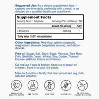 Nature's Lab L-Theanine 200 mg - 60 Capsules