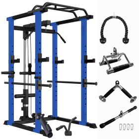 Multifunction Home Gym Power Rack with Cable System