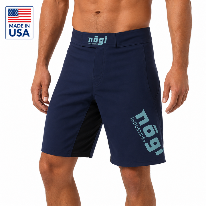 Phantom 4.0 Fight Shorts – Midnight Navy & Teal – Made in USA