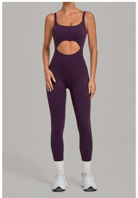 Women's Seamless Yoga Jumpsuits Sports Gym Fitness Backless Sleeveless Hip-lifting Pants One-piece Training Workout Bodysuits
