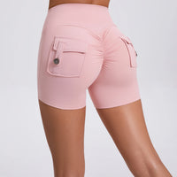 Peach Butt Fitness Shorts Women's Exercise Three-Quarter Pants Cargo Air Dry Pocket Yoga Tight Lift Summer