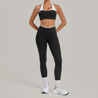 Women's Seamless Yoga Sets Sports Fitness Sleeveless Vest Hip-lifting Slim Fit Pants Suits Workout Gym Training Running Sets
