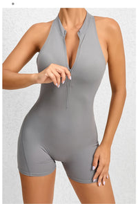Women Yoga V Backless Jumpsuit Workout Bodysuit Sleeveless Gym Bodycon Sportswear Fitness Yoga Suit One Piece Outfit