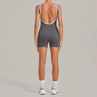 Women's Seamless Yoga Jumpsuits Sports Fitness Gym Sleeveless Backless Hip-lifting Shorts One-piece Training Workout Jumpsuit