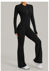 Women's Seamless Yoga Jumpsuits Sports Fitness Gym One-piece Long-sleeves Hip-Lifting Beauty Back Workout Training Bodysuits