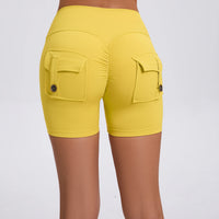 Peach Butt Fitness Shorts Women's Exercise Three-Quarter Pants Cargo Air Dry Pocket Yoga Tight Lift Summer