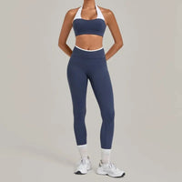 Women's Seamless Yoga Sets Sports Fitness Sleeveless Vest Hip-lifting Slim Fit Pants Suits Workout Gym Training Running Sets
