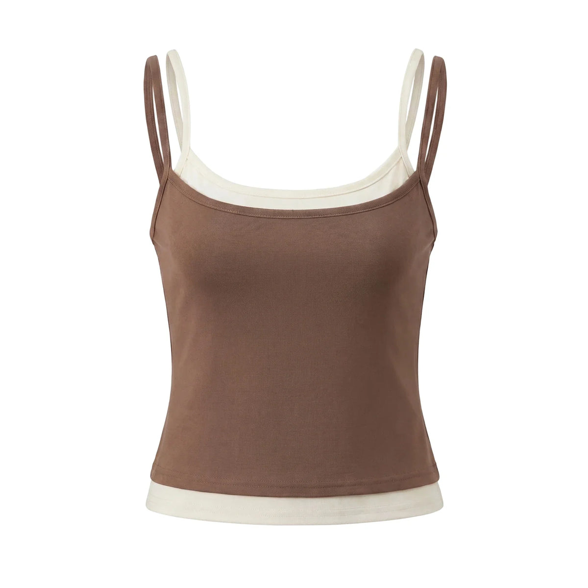 Summer Women's Camisoles Casual Stylish Contrast Color Layered Tank Tops Spaghetti Strap Slim Fit Vest Sporty Fitness Daily