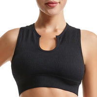 New Sports Bra Women Sexy Deep U-neck Push Up Gym Jogging Yoga Fitness Shockproof Vest Crop Tops Female Sport Bras Set for Women