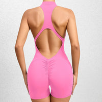 Women Yoga V Backless Jumpsuit Workout Bodysuit Sleeveless Gym Bodycon Sportswear Fitness Yoga Suit One Piece Outfit